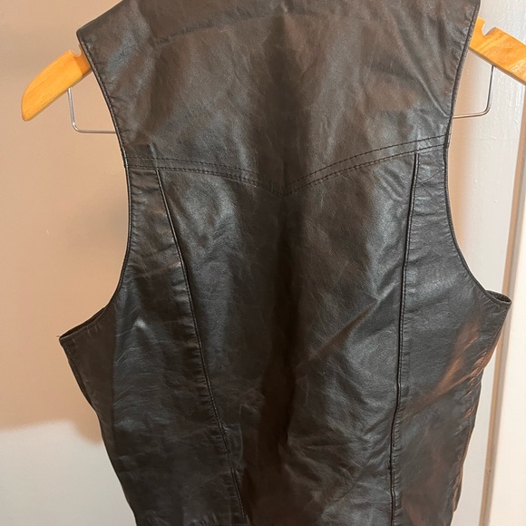 Vintage Manio Delfino Western Leather Vest - Picture 3 of 6